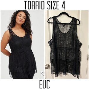 Babydoll Lace Tiered Tunic Tank